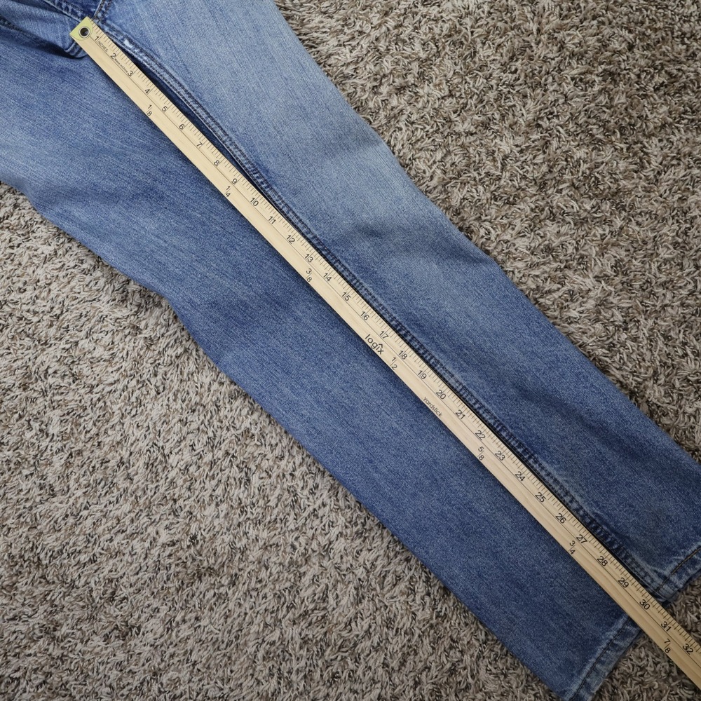 Levi's 569 Loose Straight Jeans 36x32 Baggy Y2K Mid Wash Blue Denim Whiskers - Picture 12 of 16